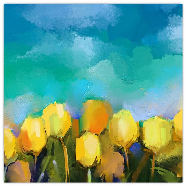 Obraz žlutých tulipánů (30x30 cm)