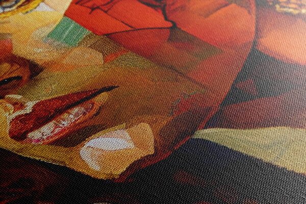 Obraz profil ženy v patchwork designu