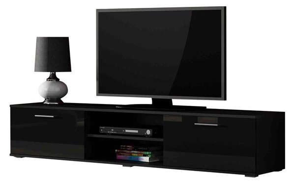 TV skříňka Baha B3 (černá + lesk černý)