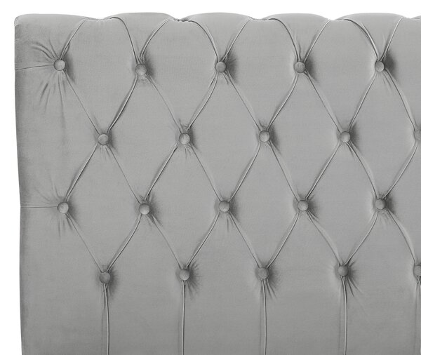 Postel Umělý samet AVALLON 140 x 200 cm Šedá
