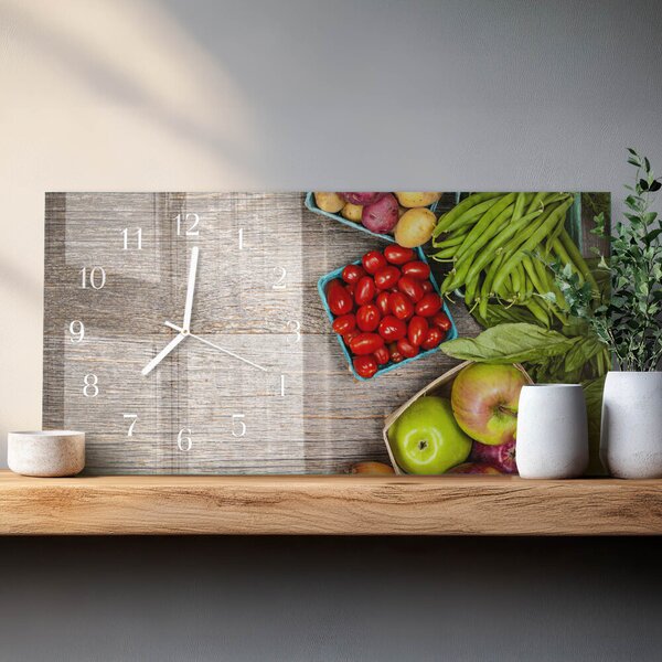 Skleněné hodiny horizontální Zelenina zsppb-60x30-00295265