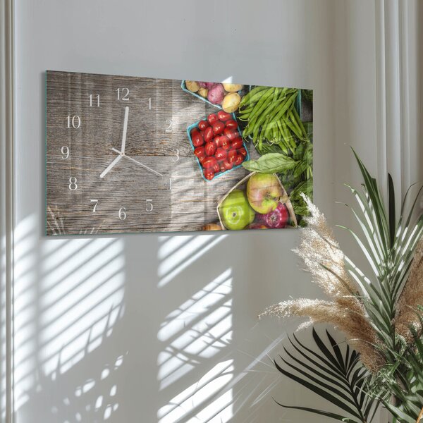 Skleněné hodiny horizontální Zelenina zsppb-60x30-00295265