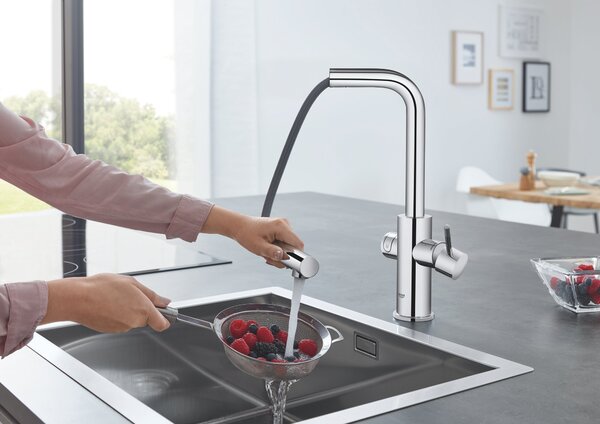 Grohe Blue startovací sada s kuchyňskou baterií stojící StarLight Chrome 31539000