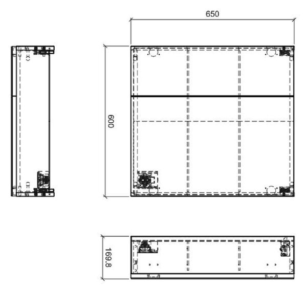 Comad Santa Fe Taupe skříňka 60x17x65 cm se zrcadlem šedá SANTA FE TAUPE 84-60-A-2D