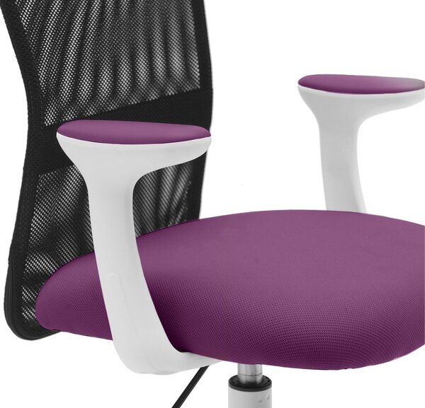 Dětská židle Neoseat MONKEY WHITE s podnoží — látka, bílá / fialová