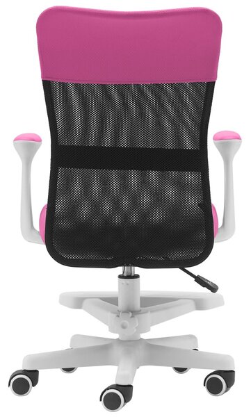 Dětská židle Neoseat MONKEY WHITE s podnoží — látka, bílá / tmavě růžová