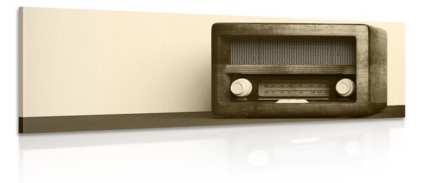 Obraz retro rádio v sépiovém provedení