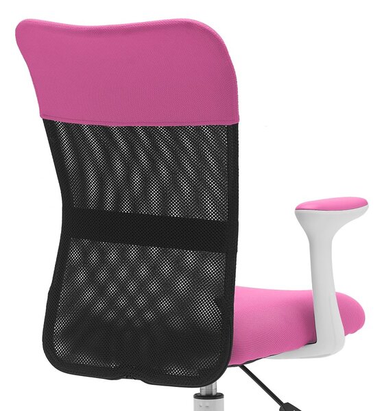 Dětská židle Neoseat MONKEY WHITE s podnoží — látka, bílá / tmavě růžová