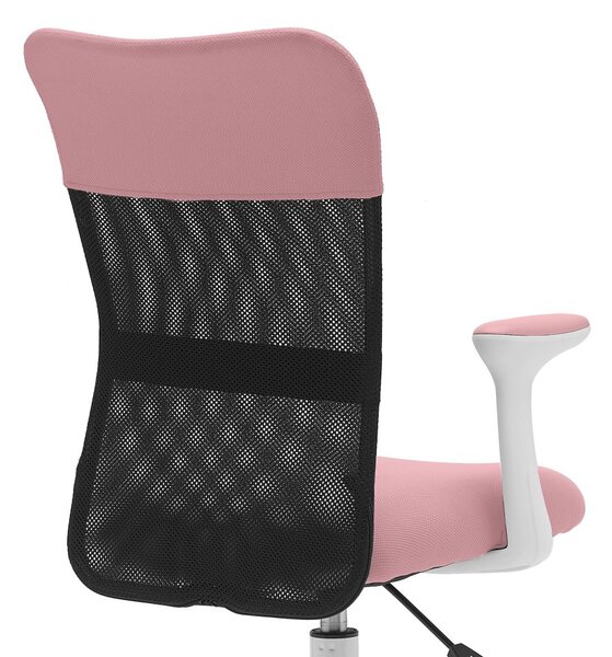 Dětská židle Neoseat MONKEY WHITE s podnoží — látka, bílá / světle růžová