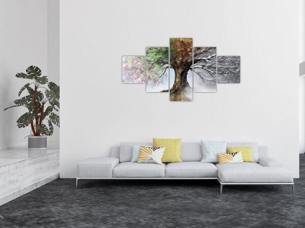 Obraz - Strom čtyř ročních období (125x70 cm)