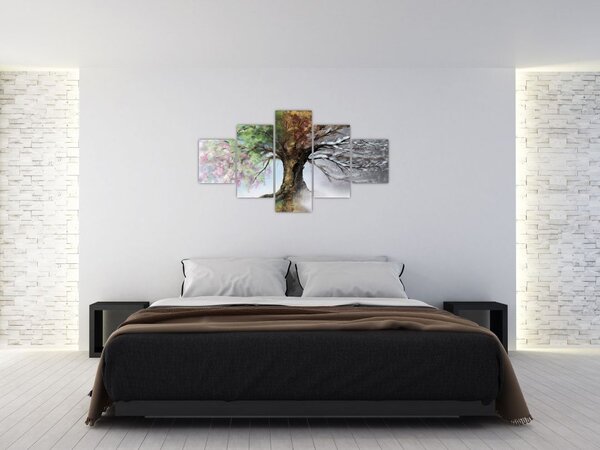 Obraz - Strom čtyř ročních období (125x70 cm)