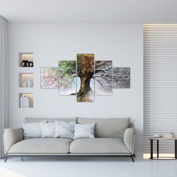 Obraz - Strom čtyř ročních období (125x70 cm)