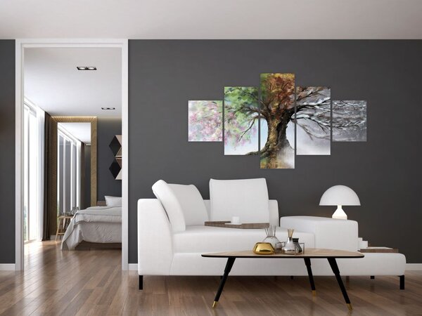 Obraz - Strom čtyř ročních období (125x70 cm)