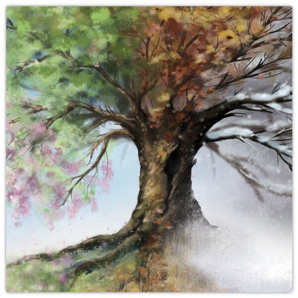 Obraz - Strom čtyř ročních období (30x30 cm)