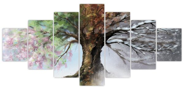 Obraz - Strom čtyř ročních období (210x100 cm)