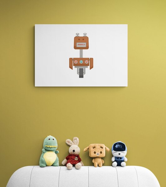 Obraz robot v hnědé barvě