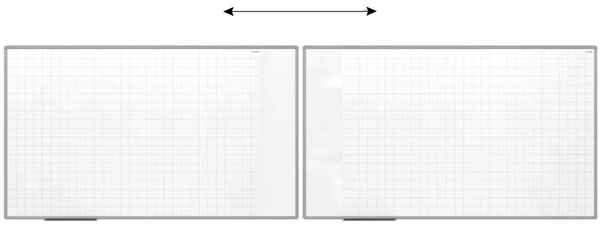Suchostíratelná tabule 170×100 cm s hliníkovým rámem, magnetickou fólií (mřížka) a sadou příslušenství, TE1710KR
