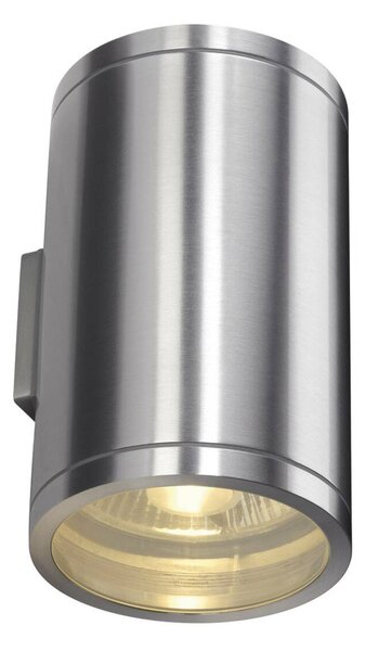 BIG WHITE SLV ROX, venkovní nástěnné svítidlo, QPAR111, IP44, kulaté, kartáčovaný Al, up/down, max. 100 W 1000334