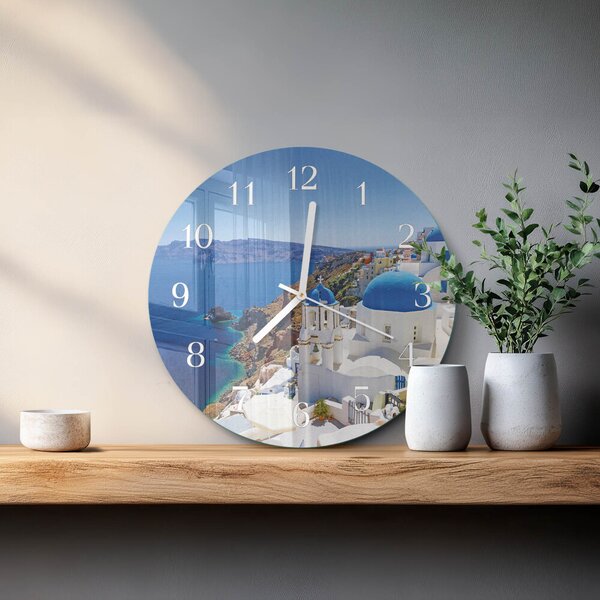 Skleněné hodiny na stěnu Santorini zsob-fi30-00084278