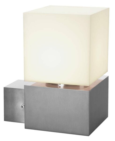 BIG WHITE SLV SQUARE WL, venkovní nástěnné svítidlo, TC-(D,H,T,Q)SE, IP44, hranaté, nerezová ocel 304, max. 20W 1000336