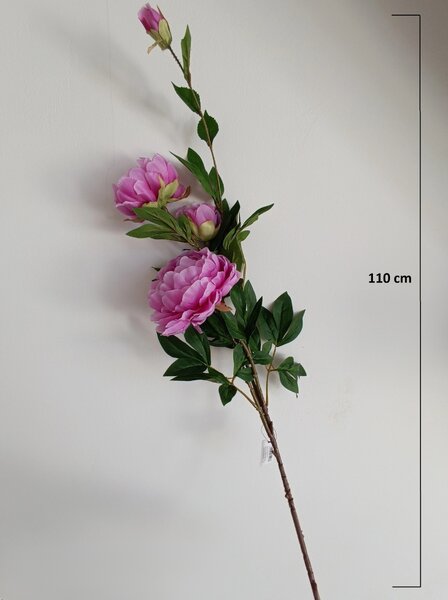 Umělá květina Pivoňka 110 cm, více barev Barva: Bílá SUN117