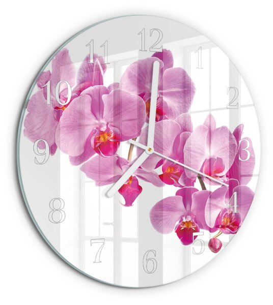 Skleněné hodiny na stěnu Orchidej zsob-fi30-00085025