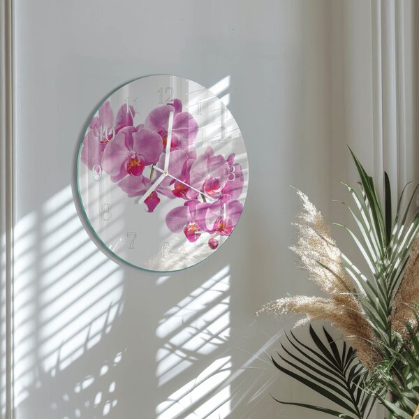 Skleněné hodiny na stěnu Orchidej zsob-fi30-00085025