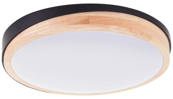 Brilliant G80845/76 Stmívatelné stopní LED svítidlo BAARLO 24W černé & DŘEVO průměr 35cm