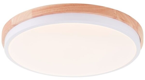 Brilliant G80845/75 Stmívatelné stopní LED svítidlo BAARLO 24W bílé & DŘEVO průměr 35cm