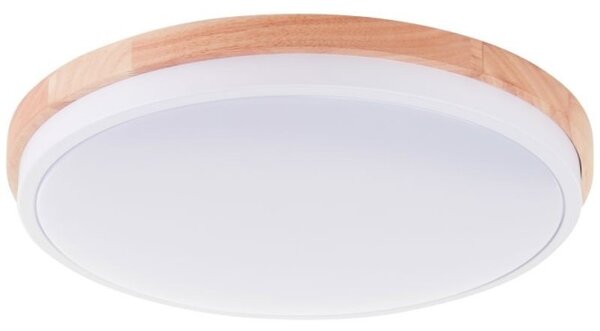 Brilliant G80845/75 Stmívatelné stopní LED svítidlo BAARLO 24W bílé & DŘEVO průměr 35cm