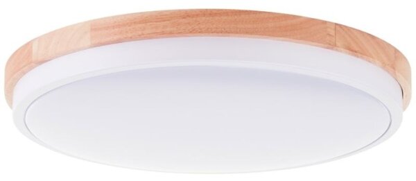 Brilliant G80845/75 Stmívatelné stopní LED svítidlo BAARLO 24W bílé & DŘEVO průměr 35cm