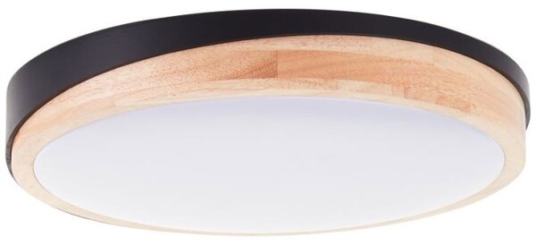 Brilliant G80845/76 Stmívatelné stopní LED svítidlo BAARLO 24W černé & DŘEVO průměr 35cm