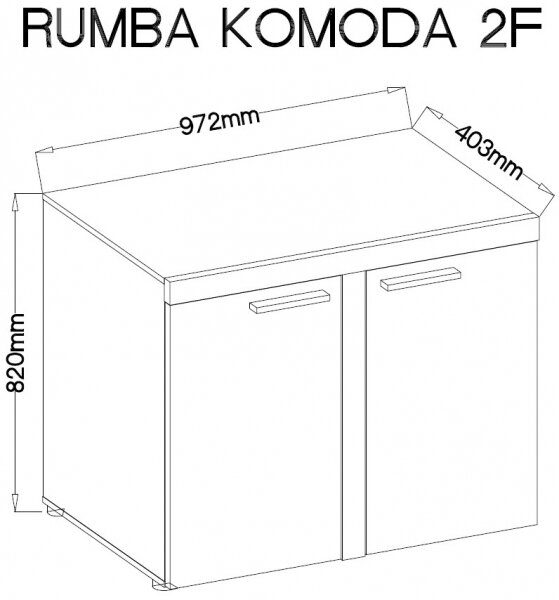 Stolarz komoda RUMBA světlý beton 2F