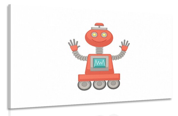 Obraz s motivem robota v červené barvě