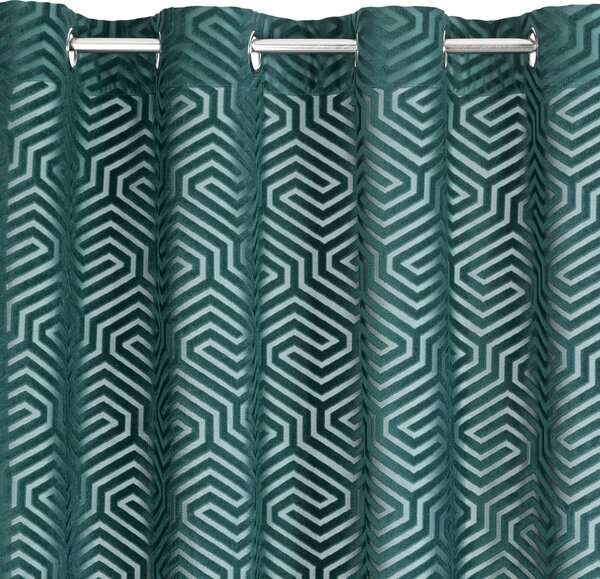 ZÁVĚS NA KROUŽCÍCH PIERRE CARDIN INGA 140X250 CM ZELENÁ