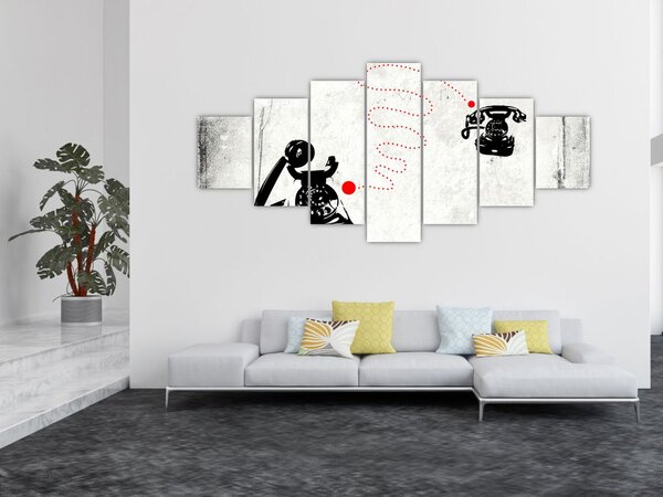 Obraz - Kresba telefonu na styl Banksyho (210x100 cm)