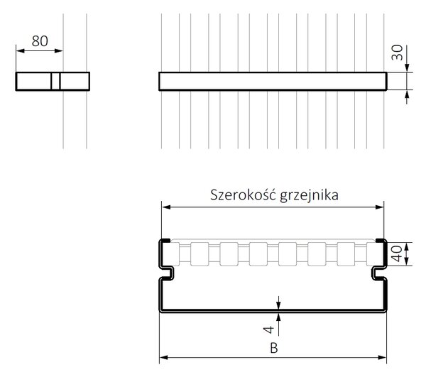 TERMA Belt držák na ručníky pro radiátor Triga, chrom