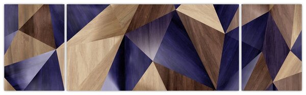 Obraz - 3D dřevěné trojúhelníky (170x50 cm)