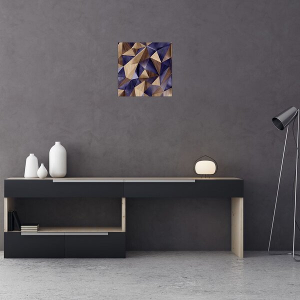 Obraz - 3D dřevěné trojúhelníky (30x30 cm)