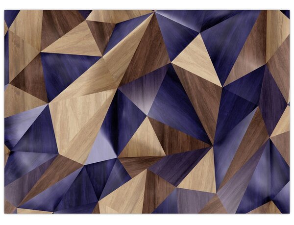 Obraz - 3D dřevěné trojúhelníky (70x50 cm)