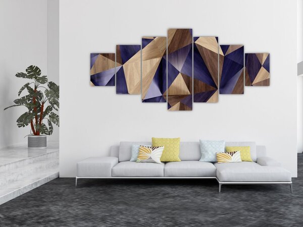 Obraz - 3D dřevěné trojúhelníky (210x100 cm)