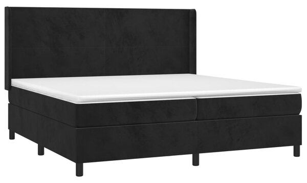 Box spring postel s matrací a LED černá 200x200 cm samet 3139465
