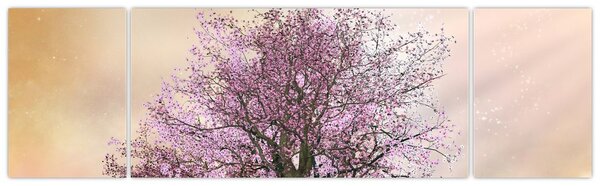 Obraz rozkvetlého stromu na vrcholku kopce (170x50 cm)