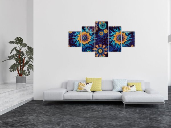 Obraz - 3D květy (125x70 cm)
