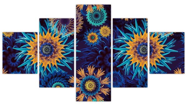 Obraz - 3D květy (125x70 cm)