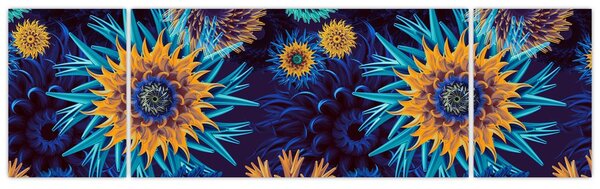 Obraz - 3D květy (170x50 cm)