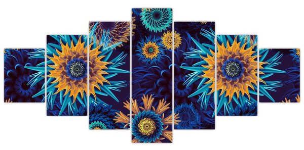 Obraz - 3D květy (210x100 cm)