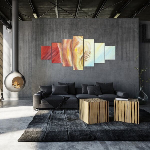 Obraz odpočívající ženy, olejomalba (210x100 cm)