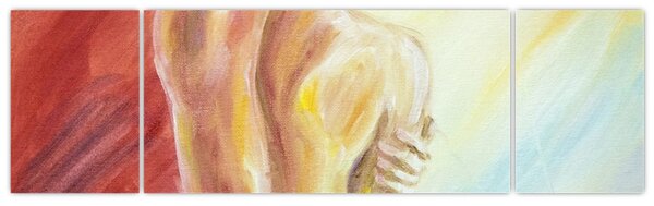 Obraz odpočívající ženy, olejomalba (170x50 cm)