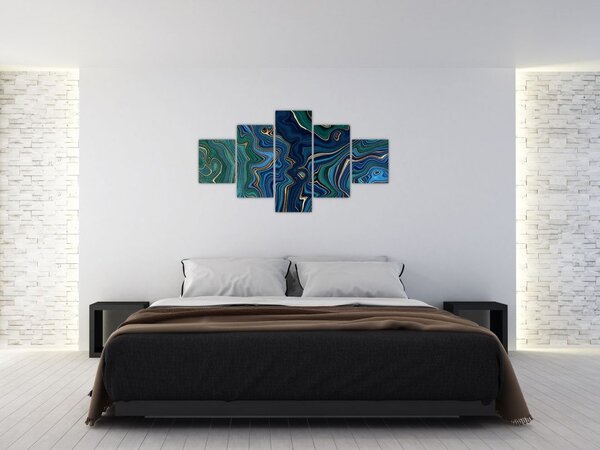 Obraz - Zeleno-modrý mramor (125x70 cm)
